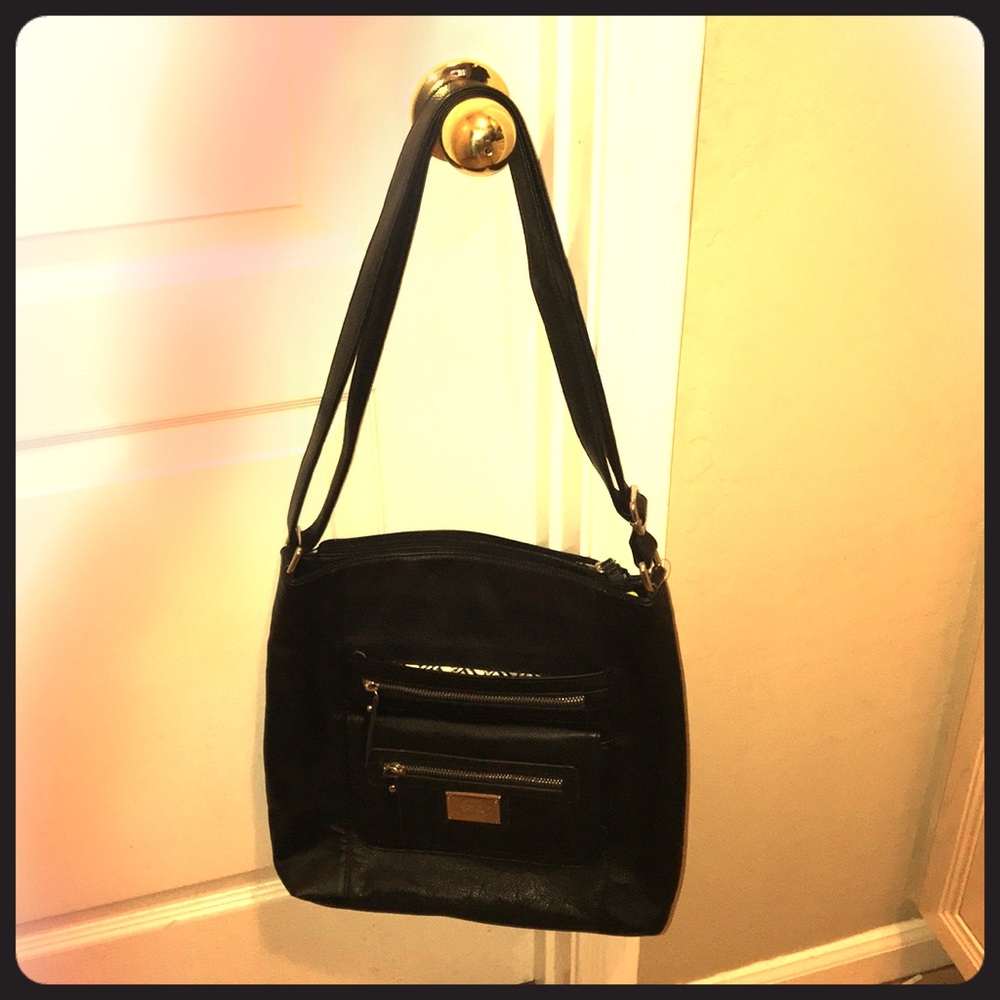Tignanello Black Soft Leather Crossbody Purse